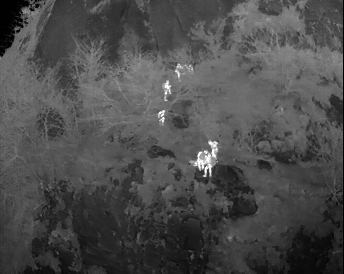 thermal rescue in the dark MTN thermal drone night time search and rescue picture of searchers in the dark